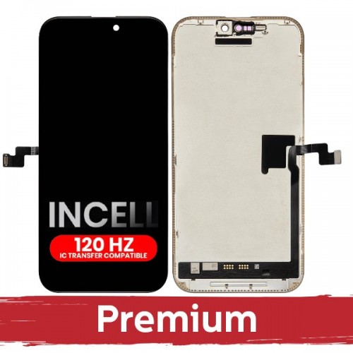 LCD displejs saderīgs ar iPhone 16 Pro Max melns (120Hz / INCELL / Premium) noņemams IC