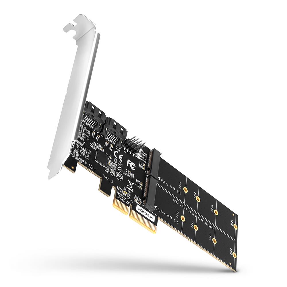Axagon PCES-SA4M2 SSD PCIe / SATA M.2 kontrolieris