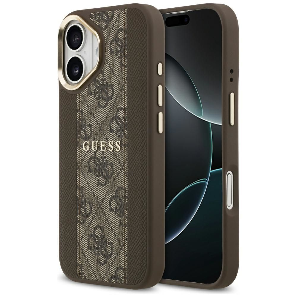 Guess viedtālruņa apvalks iPhone 17 HC MAGSAFE PU W/ 4G PU STRIPE brūns