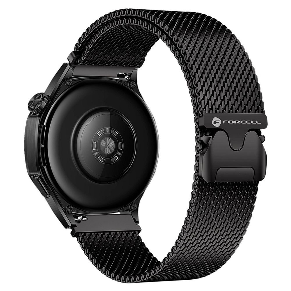FORCELL F-DESIGN FS10 nerūsējošā tērauda siksniņa SAMSUNG pulkstenim 20 mm melna