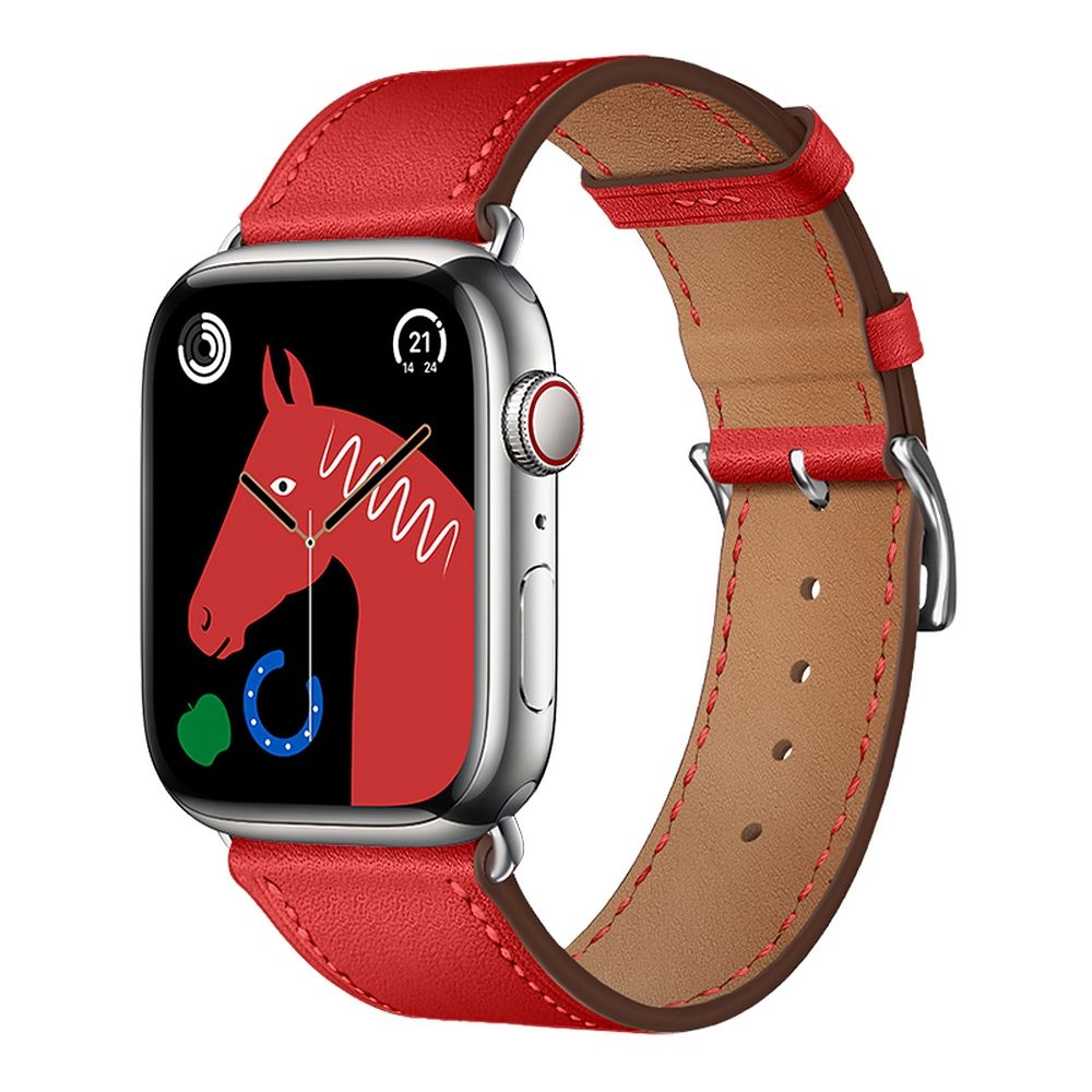 Ремешок для Apple Watch Forcell F-Design FA20 с отверстиями эко-кожа 38 / 40 / 41 мм красный