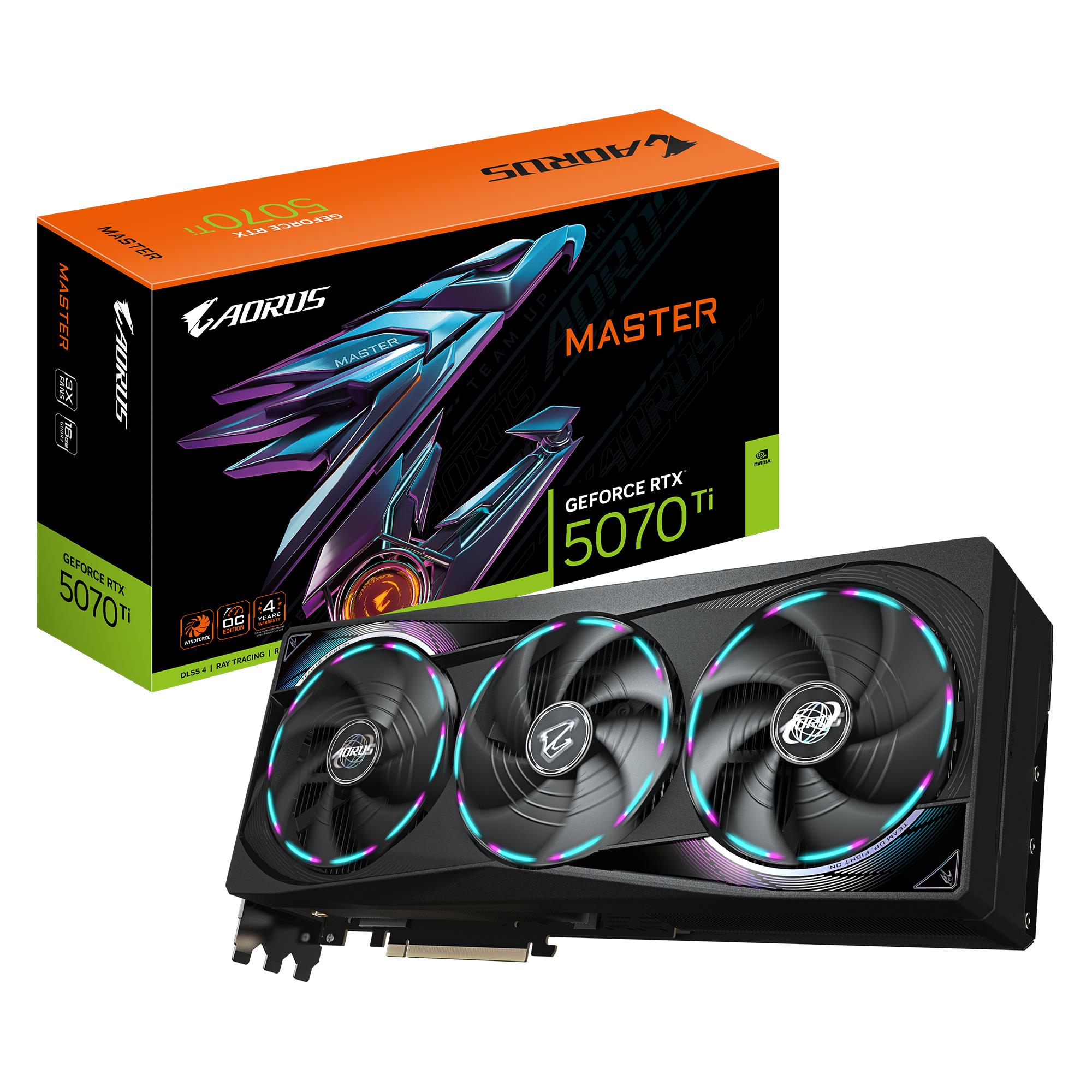 Видеокарта Gigabyte NVIDIA GeForce RTX 5070 Ti 16 ГБ GDDR7 256 бит PCIe 5.0 GV-N507TAORUSM-16GD