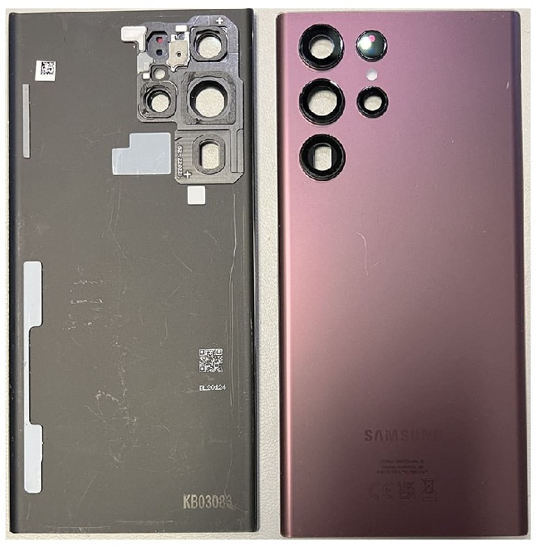 Aizmugurējais vāks Samsung S908 S22 Ultra Burgundy oriģināls (lietots Grade B)