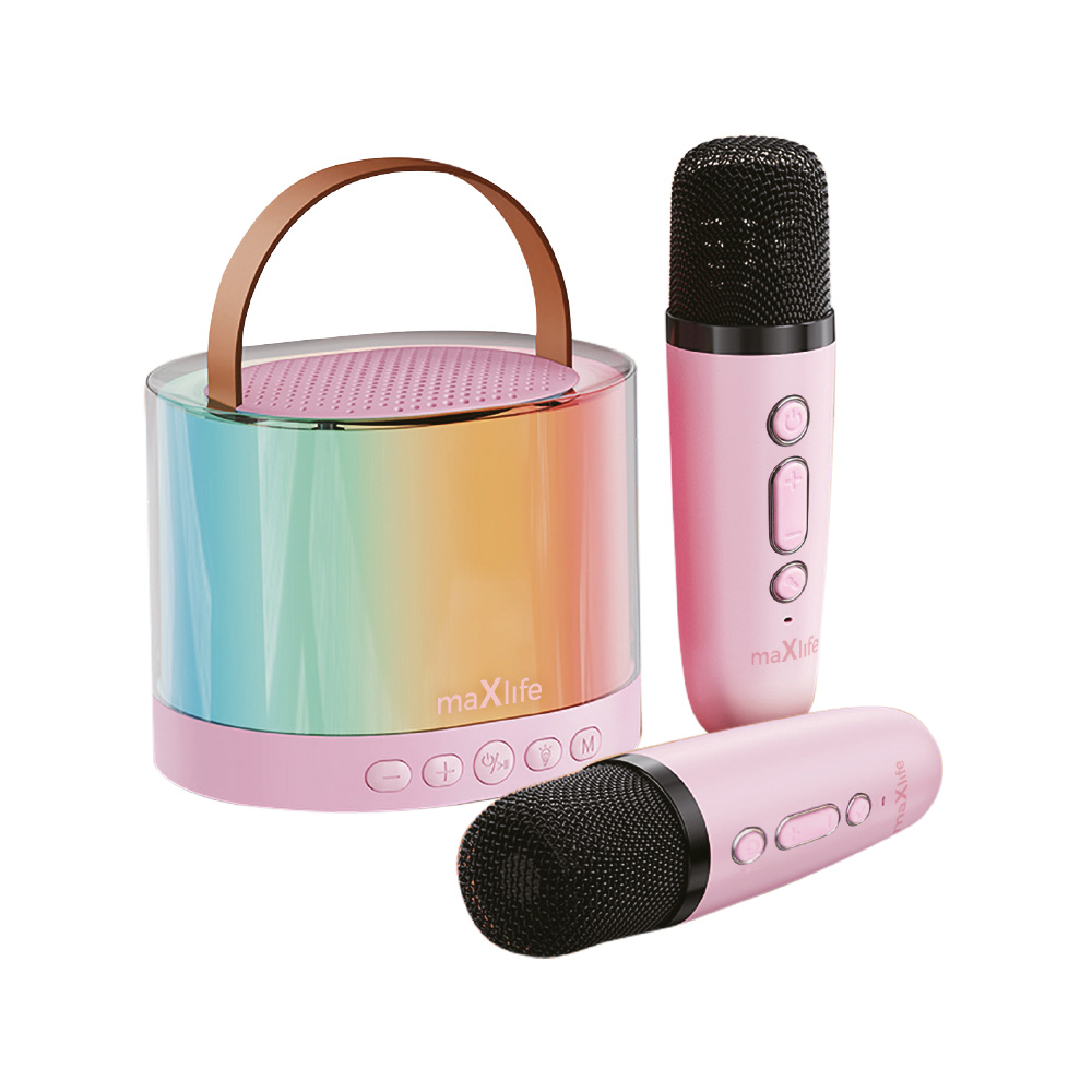 Maxlife Bluetooth karaoke skaļrunis MXKS-200 rozā
