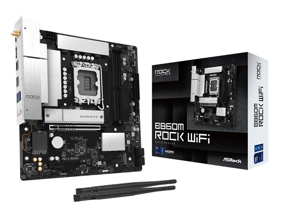 Pamatplate|ASROCK|Intel B860|LGA 1851 (Socket V1)|micro ATX|RAM DDR5-SDRAM|2xSlots|Wi-Fi Jā|Bluetooth Jā|1xNumber of M.2 (M) slots|B860MROCKWIFI