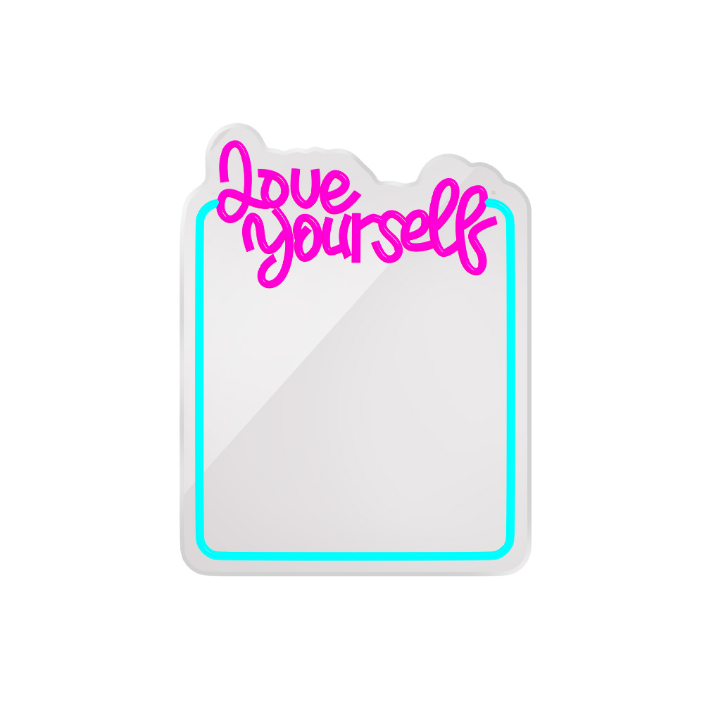 Neon MIRROR LED LOVE YOURSELF tirkīza rozā FMNE01 Forever Light