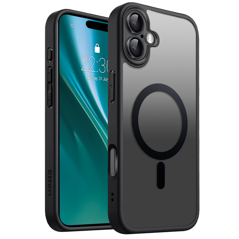Etteri Matt Mag korpuss priekš iPhone 16 Plus 6,7" melns
