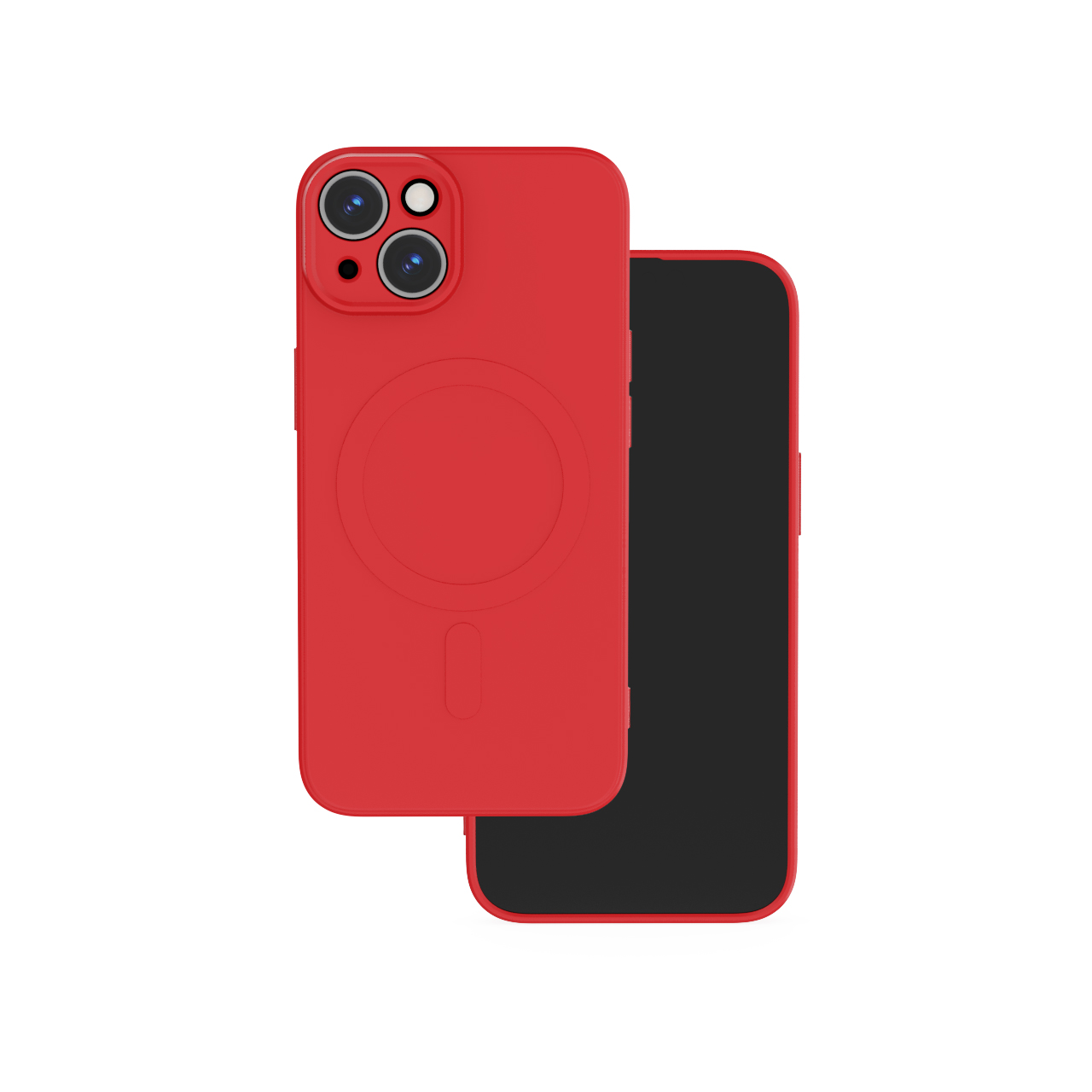 Vienkāršs krāsains magnētiskais viedtālruņa apvalks iPhone 15 6,1" sarkans