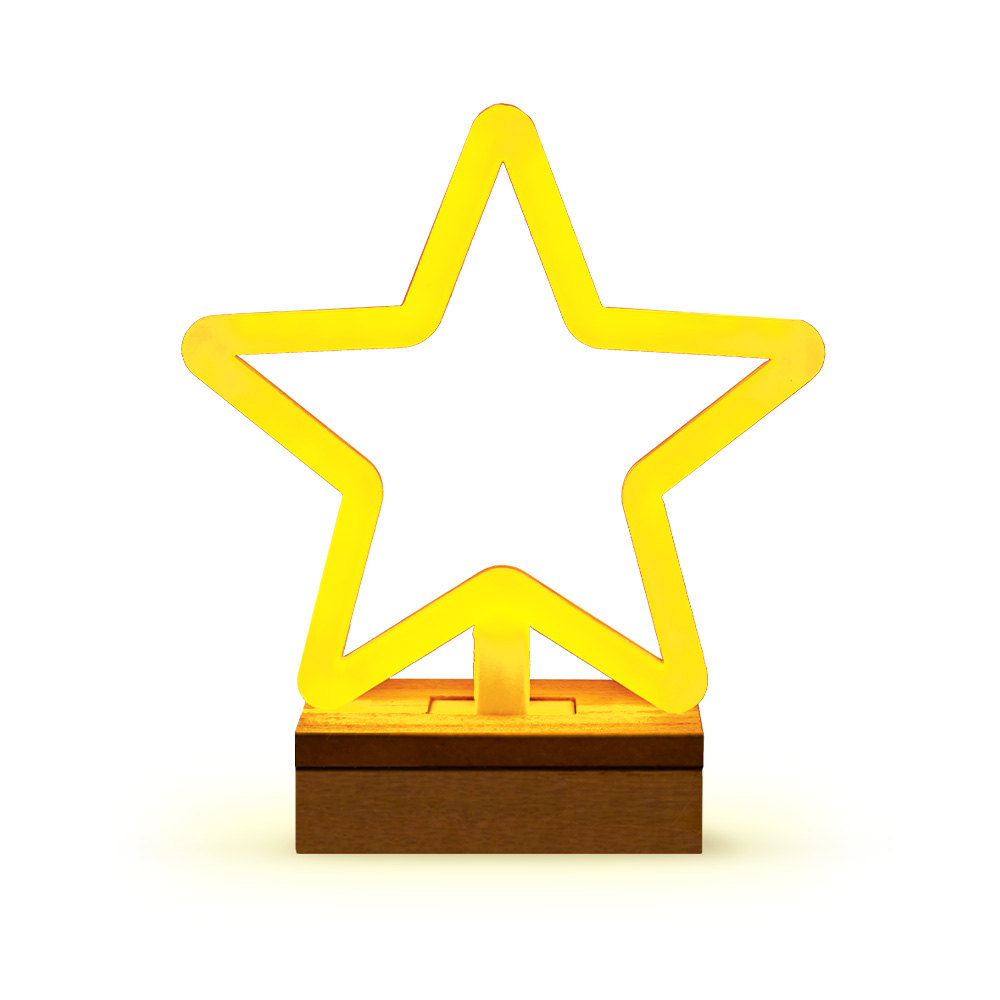 Neon Wood statīvs LED STAR silti balts FLNW04 Forever Light