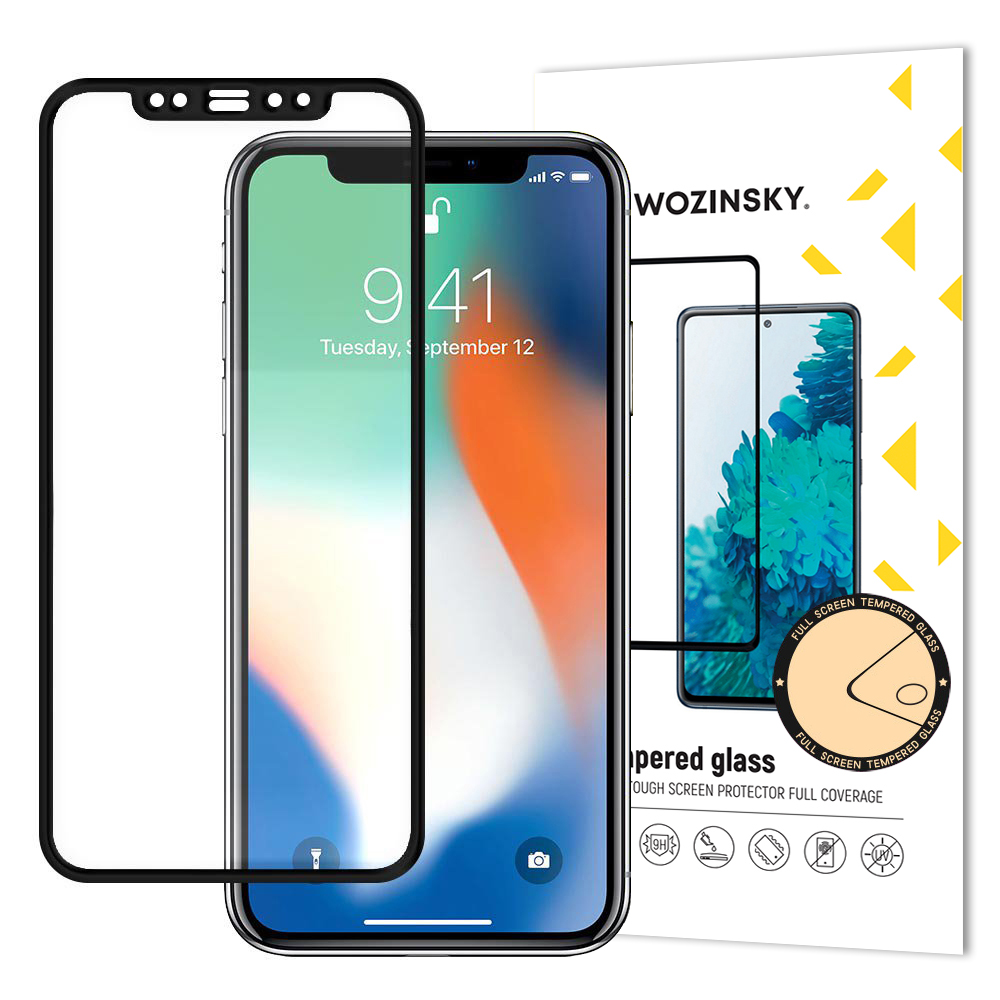 Wozinsky pilnas līmes rūdītais stikls iPhone 11 Pro Max / iPhone XS Max - ar melnu rāmi