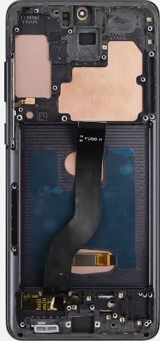 LCD ekrāns Samsung G985F/G986F S20 Plus ar skārienjūtīgo ekrānu un rāmi Cosmic melns OLED (īstais izmērs)