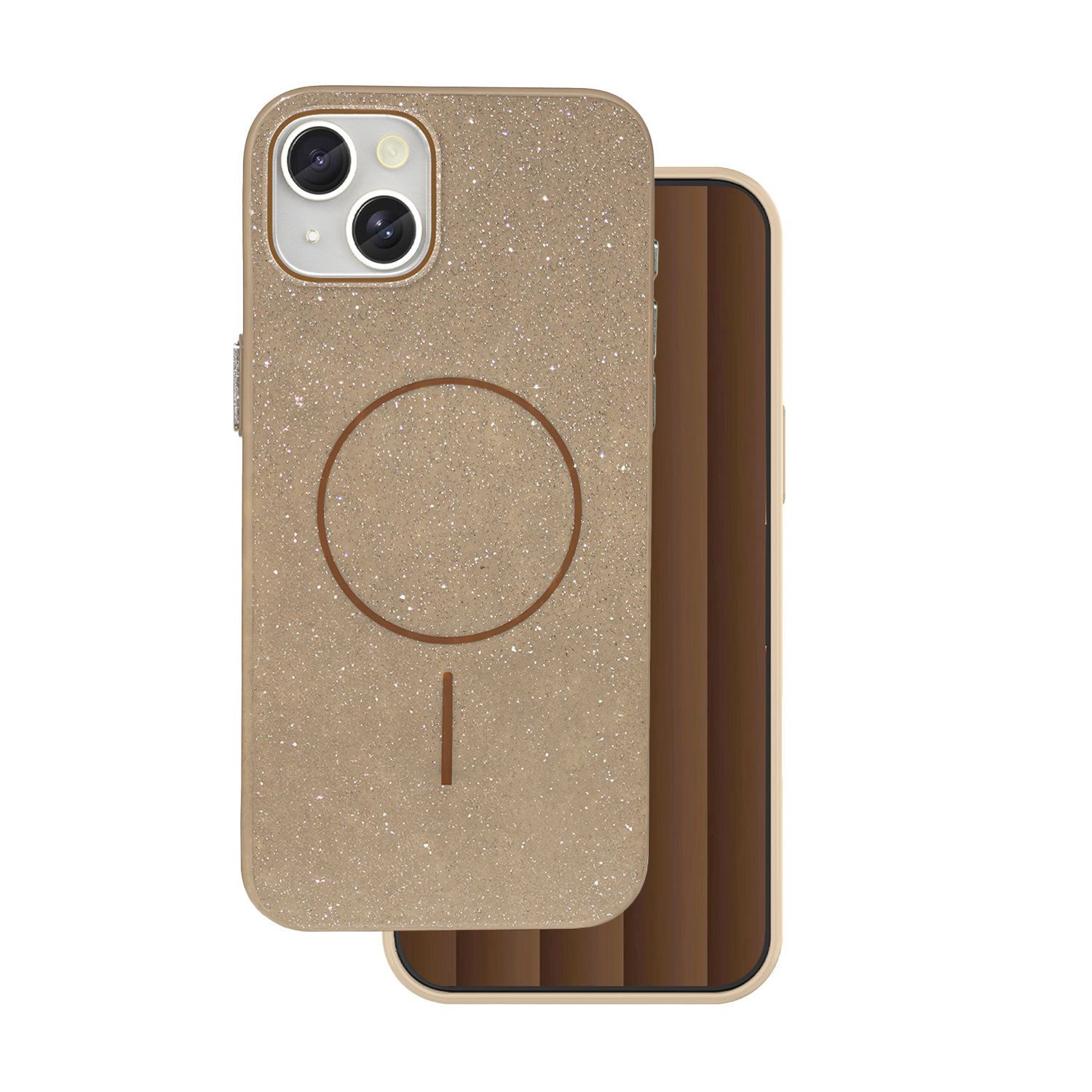 Glitter Thin Mag maciņš for iPhone 17 6,3" brūns