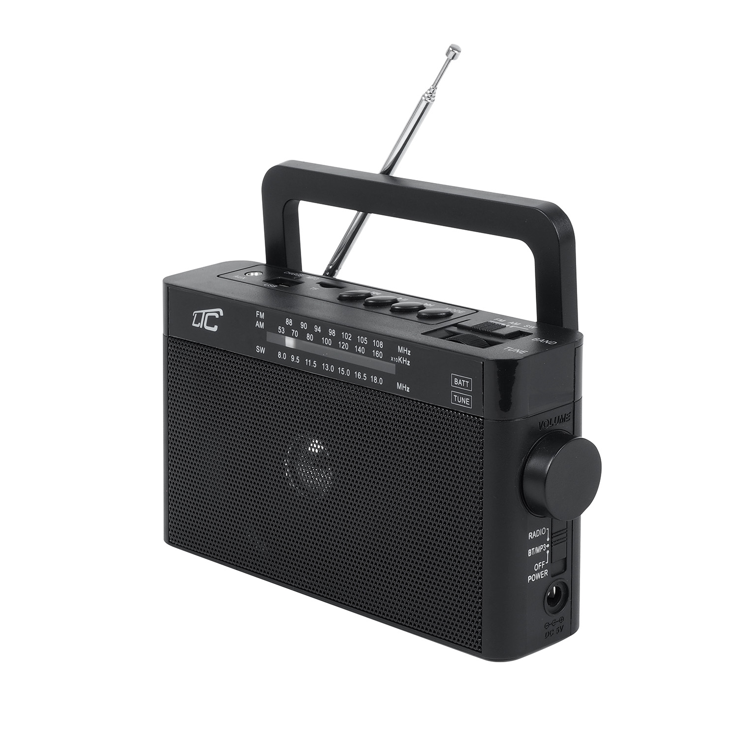 LTC portable radio SONA, Bluetooth, USB, TF, melns