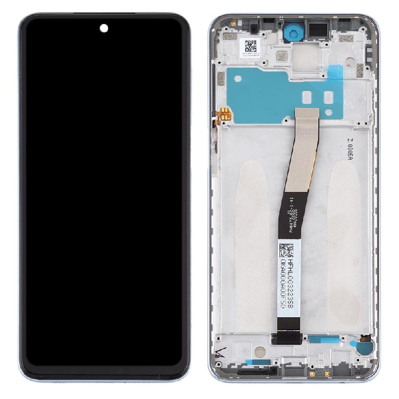 LCD ekrāns Xiaomi Redmi Note 9 Pro/Note 9S ar skārienjutīgu ekrānu un rāmi balts oriģināls (lietots, Grade B)