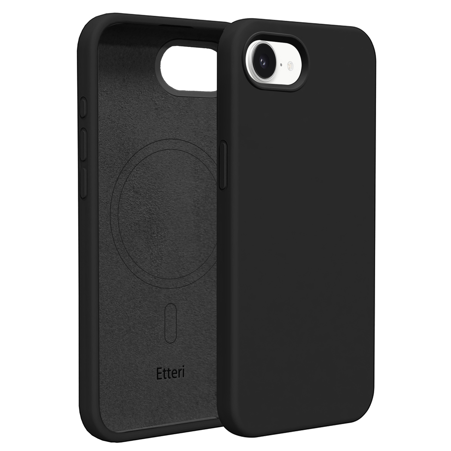 Etteri Silikona Mag maciņš for iPhone 16e / 17e melns