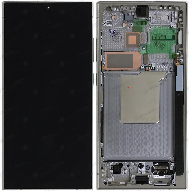 LCD ekrāns Samsung S928 S24 Ultra ar skārienekrānu un rāmi Titanium Grey/Orange/Violet oriģināls (lietots Grade A)