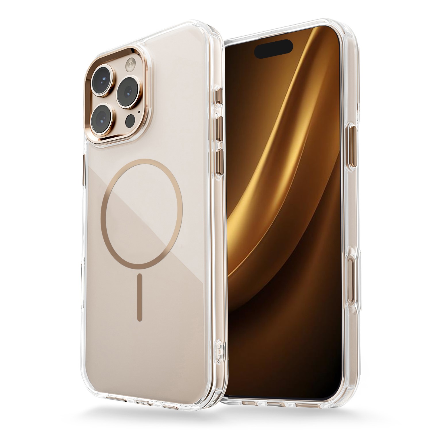 Clear Thin Mag case for iPhone 17 Air 6,6" gold