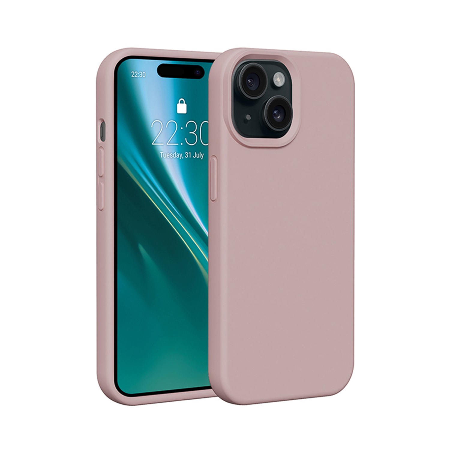 Etteri silikona viedtālruņa apvalks iPhone 15 6,1 gaiši rozā