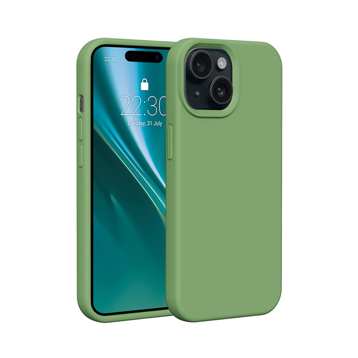 Etteri silikona viedtālruņa apvalks iPhone 15 6,1" gaiši zaļš