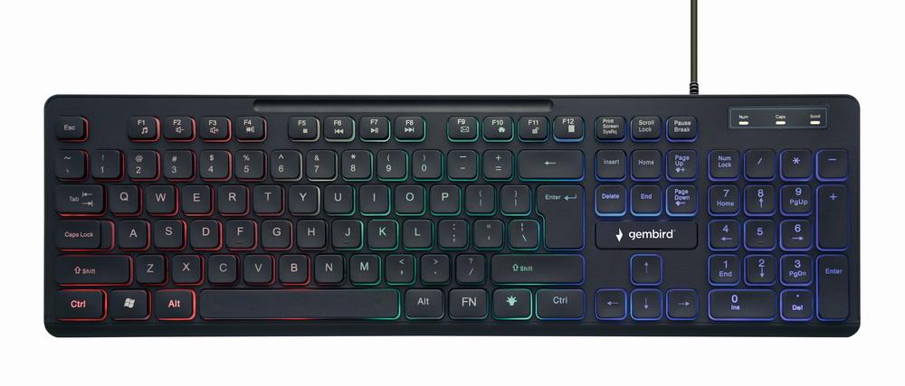 Tastatūra MULTIMEDIA USB ENG/Melns KB-UML-02 GEMBIRD