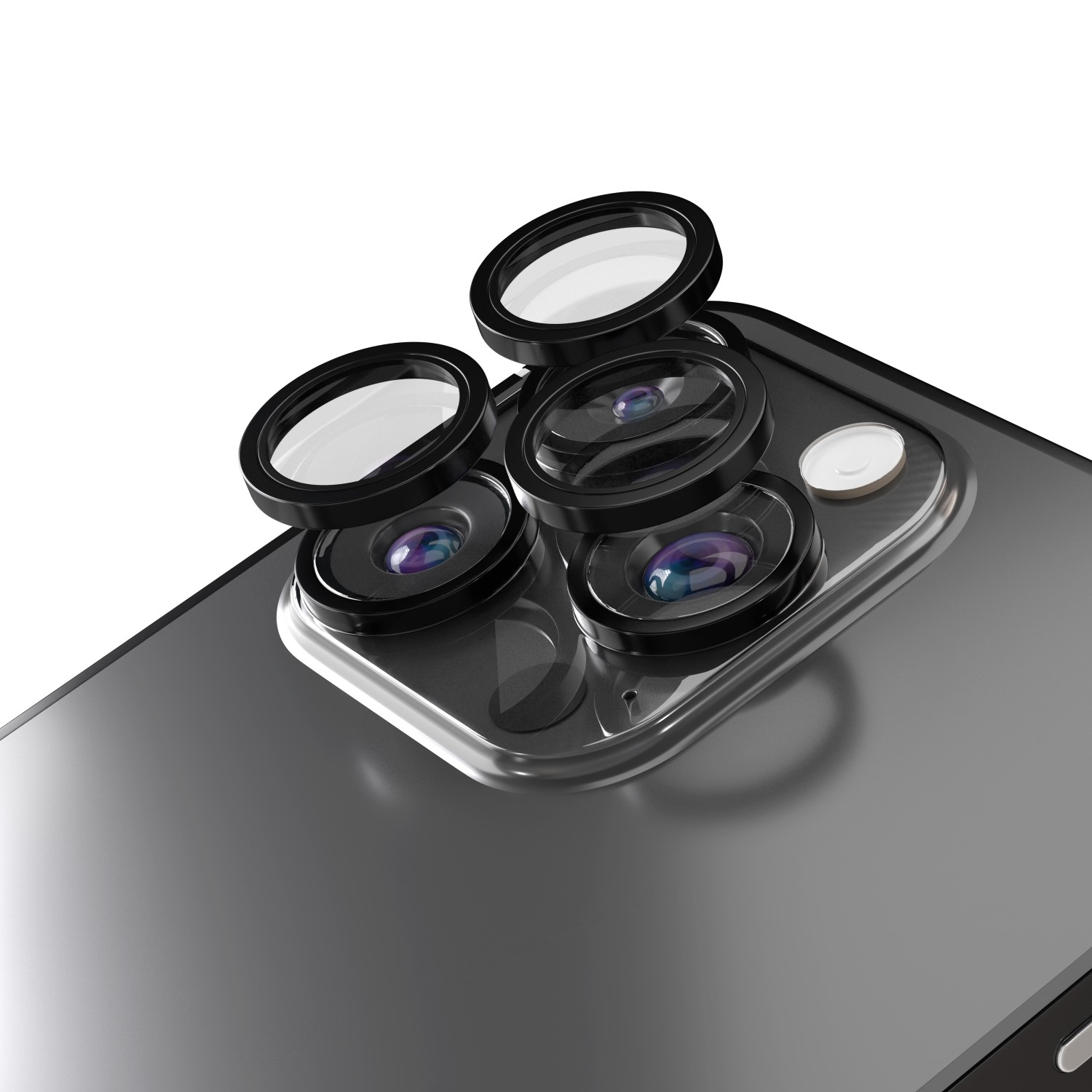 Etteri kameras lēcas aizsargs iPhone 15 Pro / 15 Pro Max melna