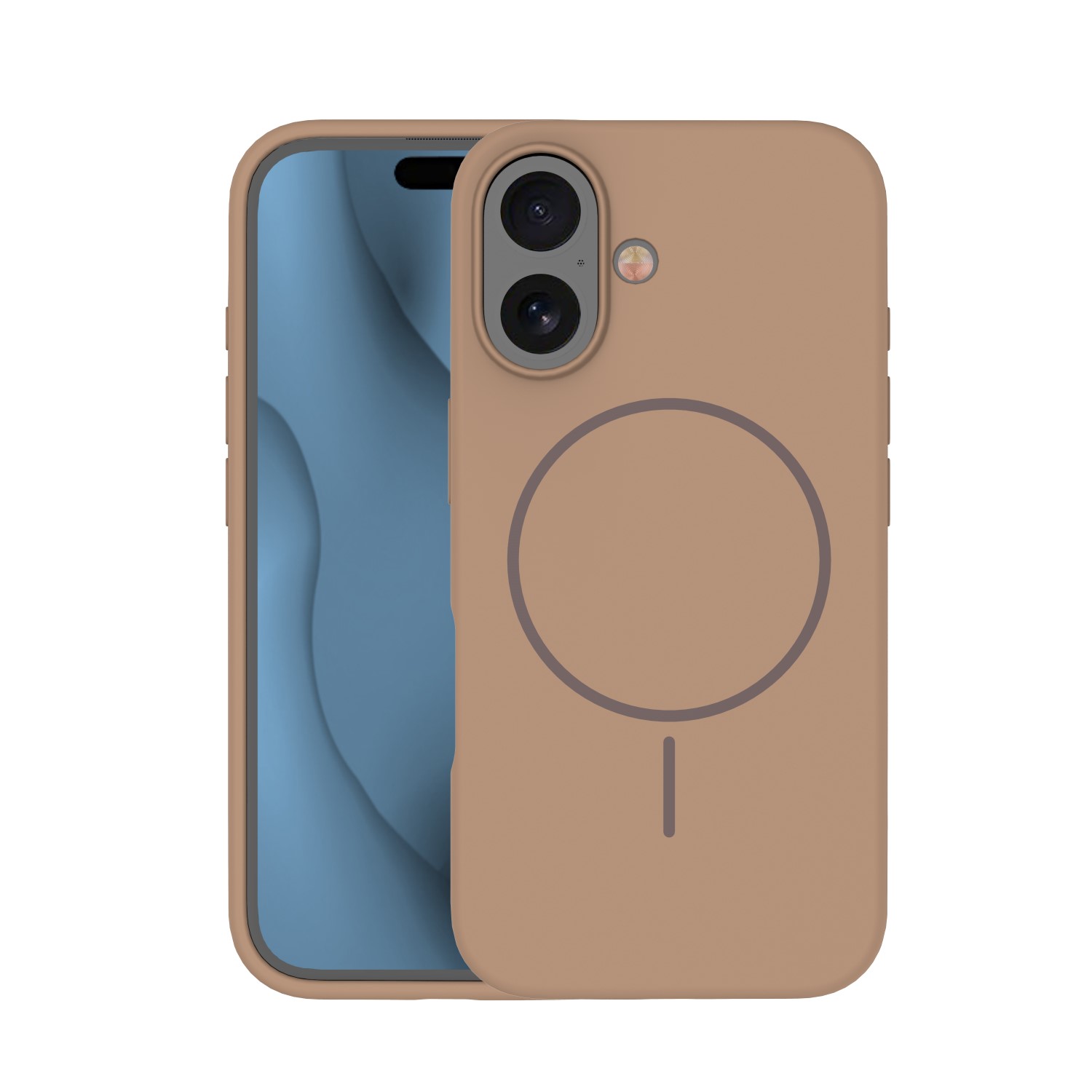 Silikona Thin Mag maciņš for iPhone 16e / 17e brūns