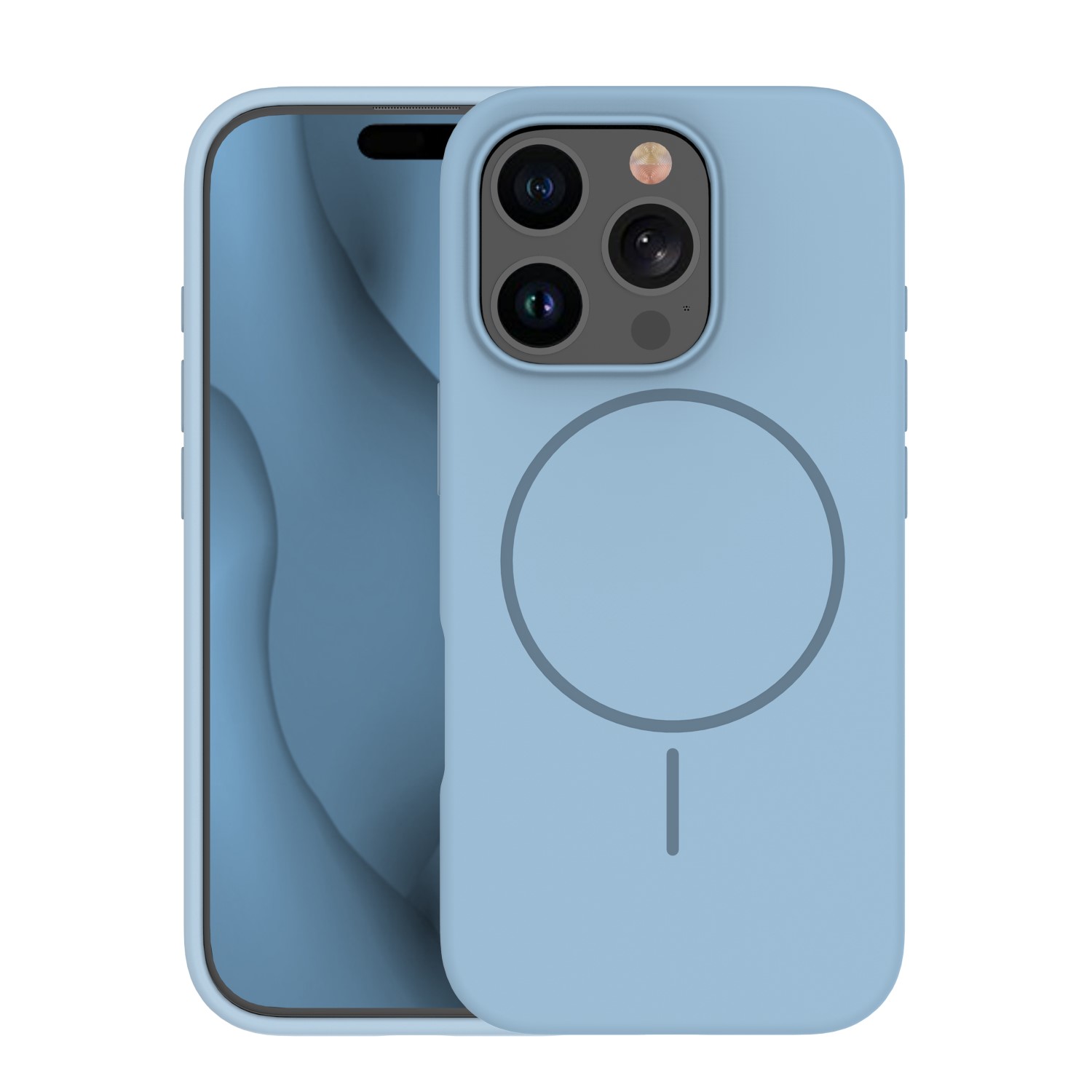Silicone Thin Mag case for iPhone 16 Pro Max 6,9" light blue
