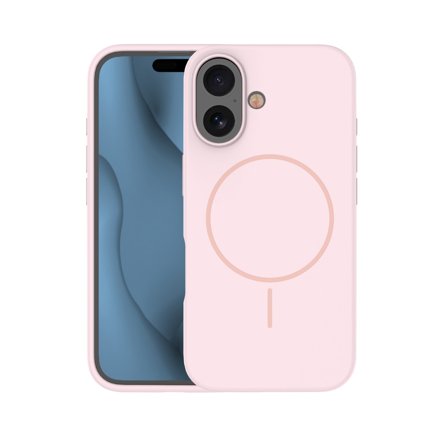 Silikona Thin Mag maciņš for iPhone 16e / 17e gaiši rozā