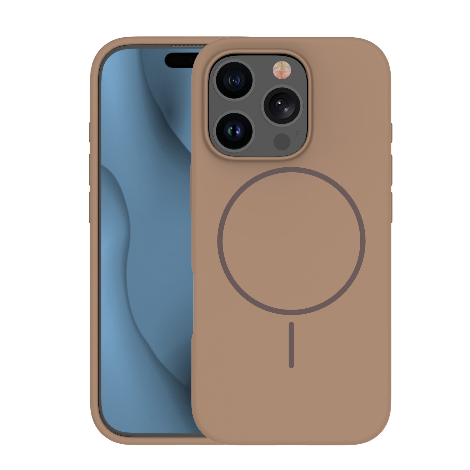 Silikona Īpaši plāns Magnētiskais viedtālruņa apvalks iPhone 15 Pro 6,1" brūns