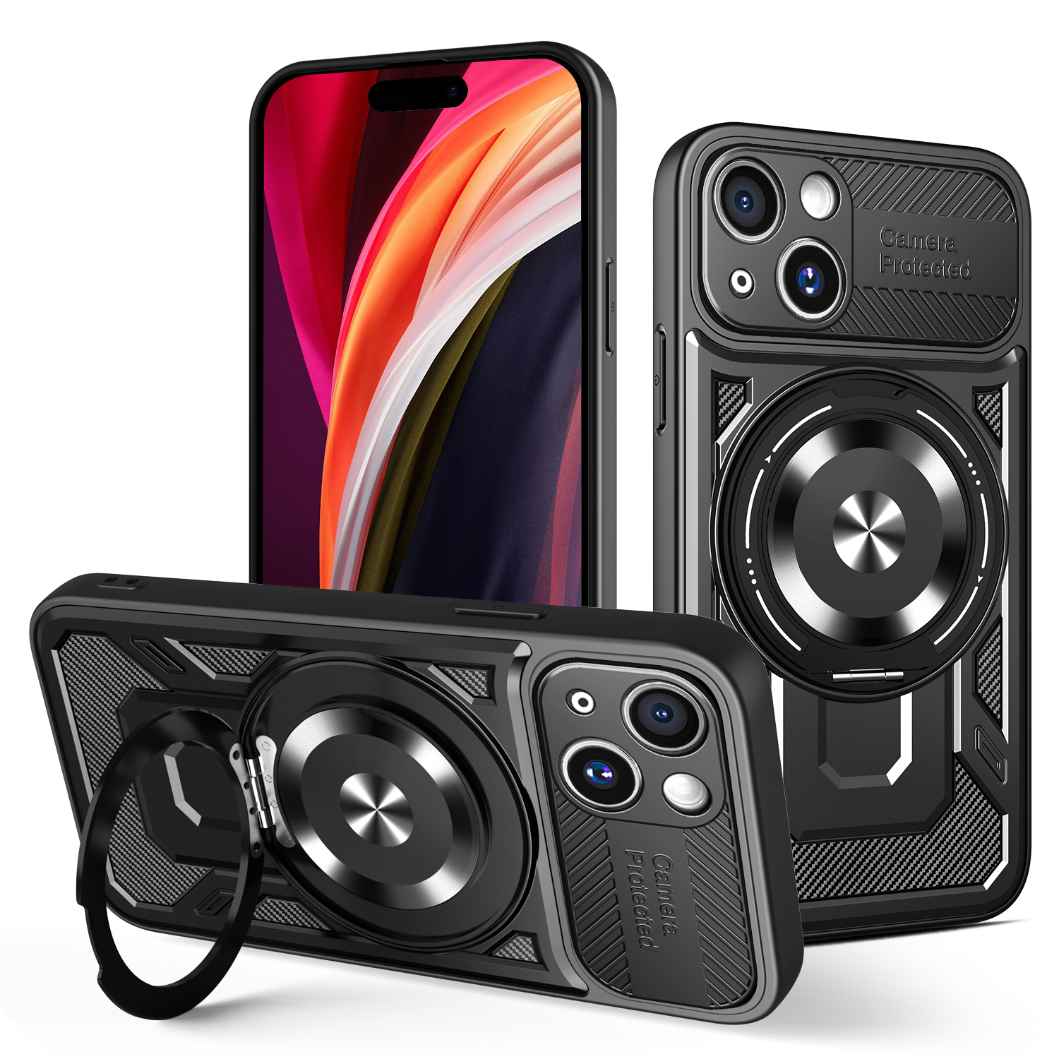Defender Armor Mag viedtālruņa apvalks iPhone 15 6,1" melns