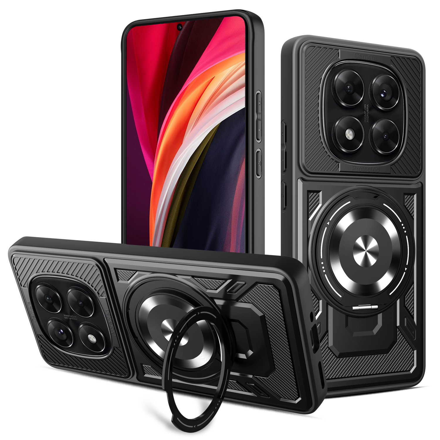 Defender Armor Mag maciņš Xiaomi Redmi Note 14 Pro 5G melns