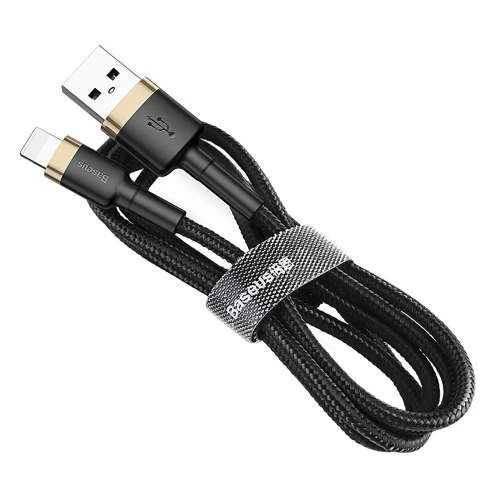 USB Kabelis Baseus Cafule melns / zeltains Lightning 100cm