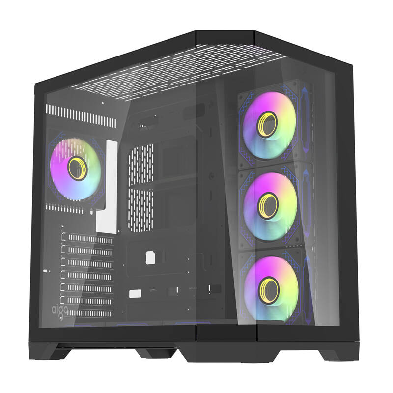 Darflash FT418 PRO datora korpuss + 7 aRGB ventilatori (melns)