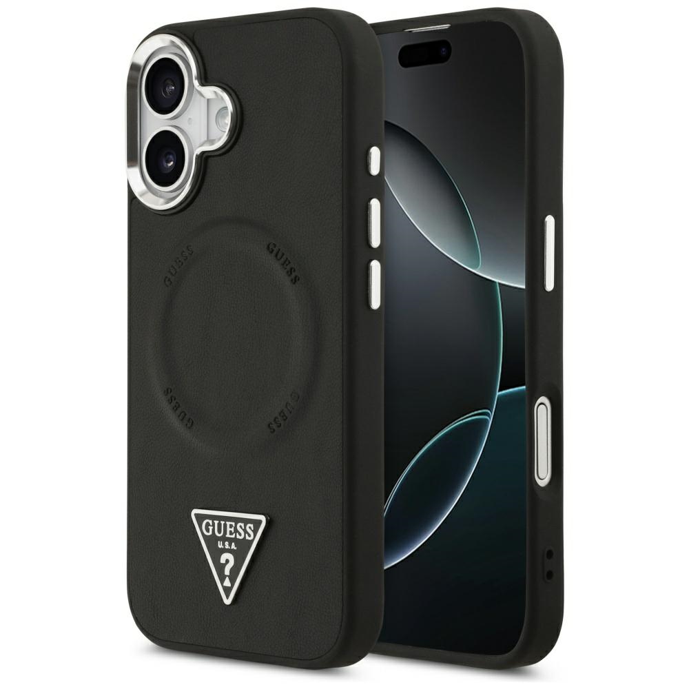 Guess Trīsstūra logotipa magnētiskais apvalks iPhone 17 - melns