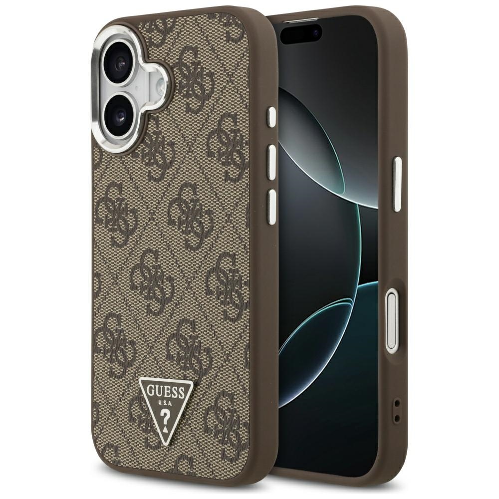 GUESS viedtālruņa apvalks (m) IPHONE 17 ar MagSafe saderīgs PU 4G W/Triangle Logo SL - brūns