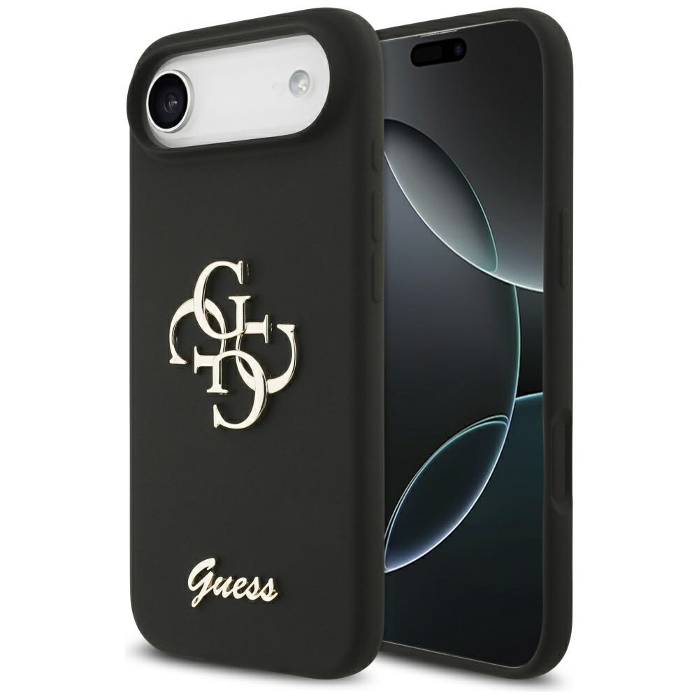 Guess silikona Big 4G Script viedtālruņa apvalks iPhone Air melns