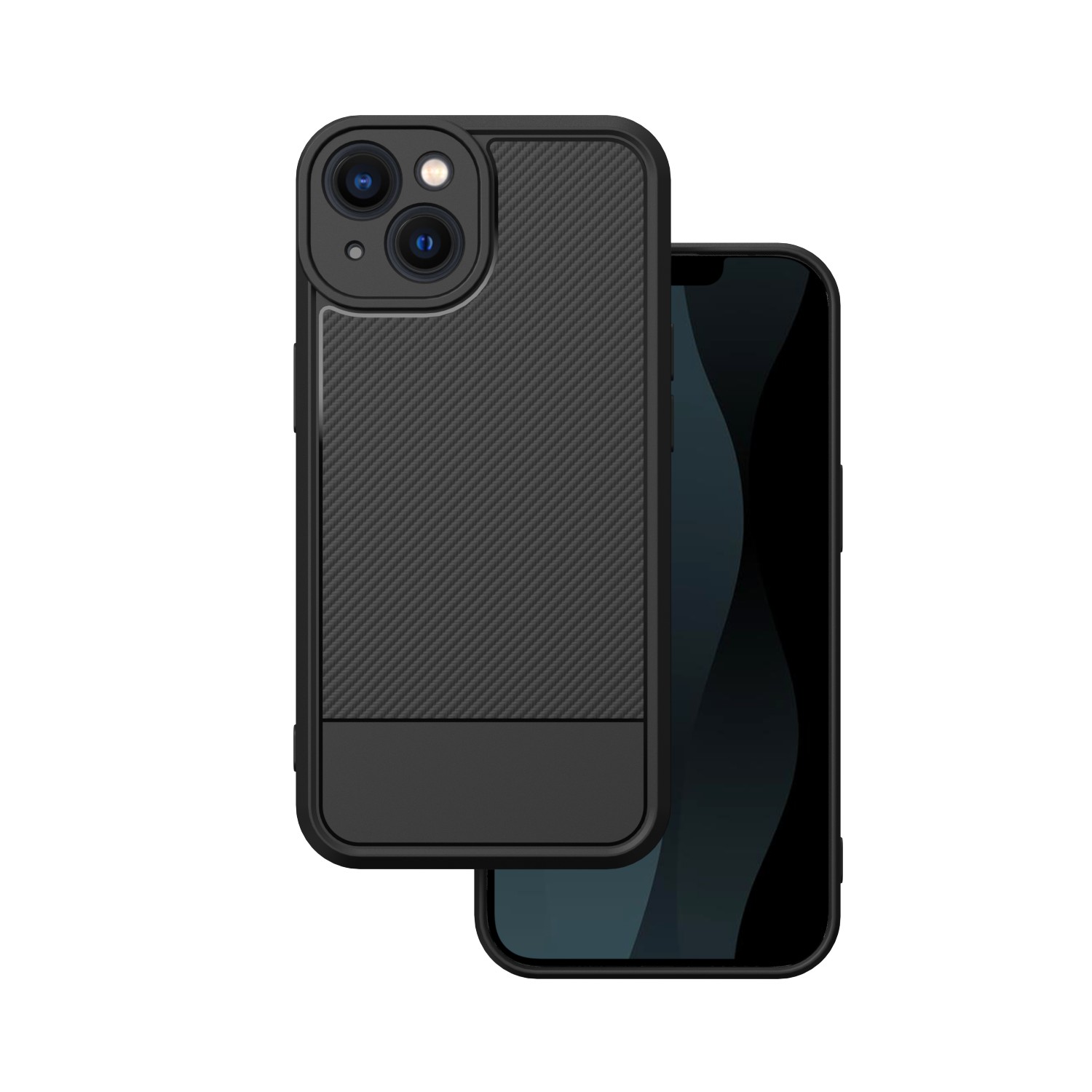 Vienkāršs oglekļa apvalks iPhone 13 6,1" melns