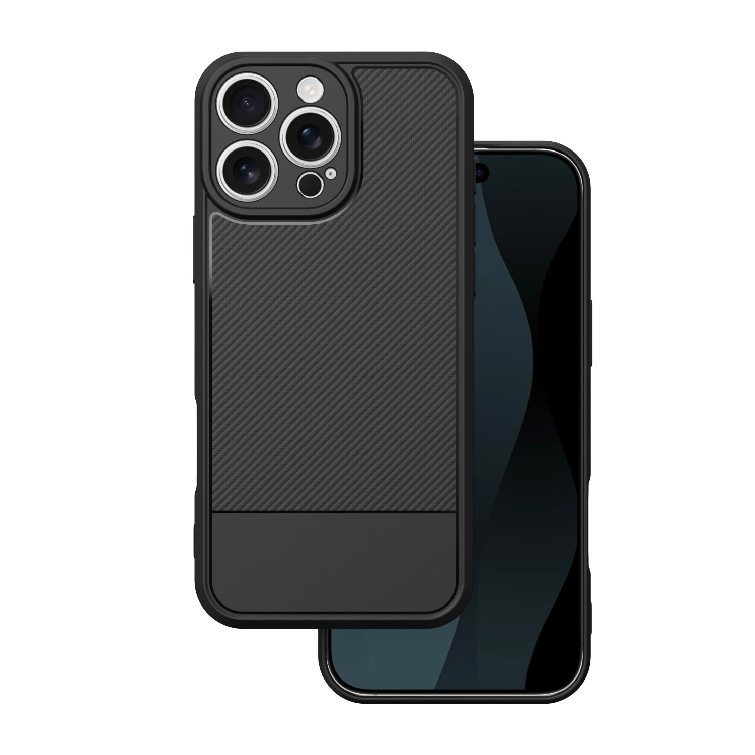 Vienkāršs oglekļa apvalks iPhone 16 Pro Max 6,9" melns