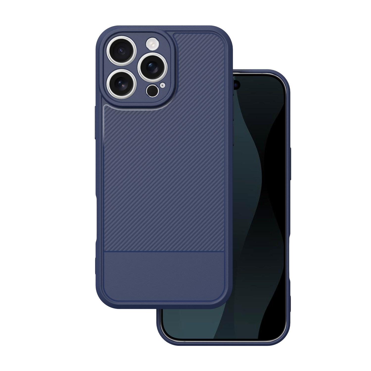 Viedtālruņa apvalks vienkāršs oglekļa iPhone 16 Pro Max 6,9 zils