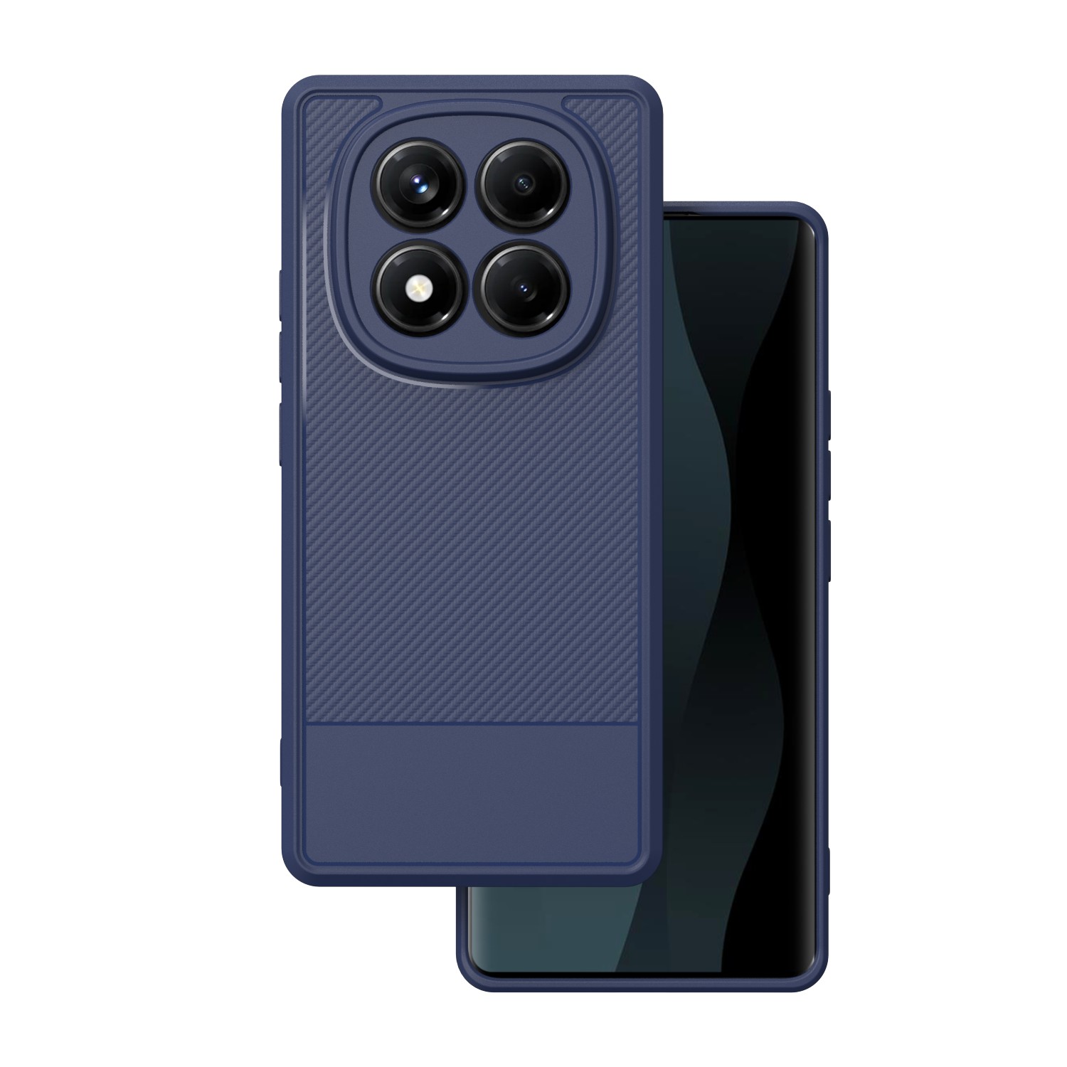 Simple Carbon viedtālruņa apvalks Xiaomi Redmi Note 14 Pro 5G (Global) / Note 14 Pro Plus 5G (Global) zils