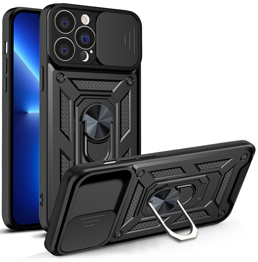 Defender Slide viedtālruņa apvalks iPhone 13 Pro Max 6,7" melns