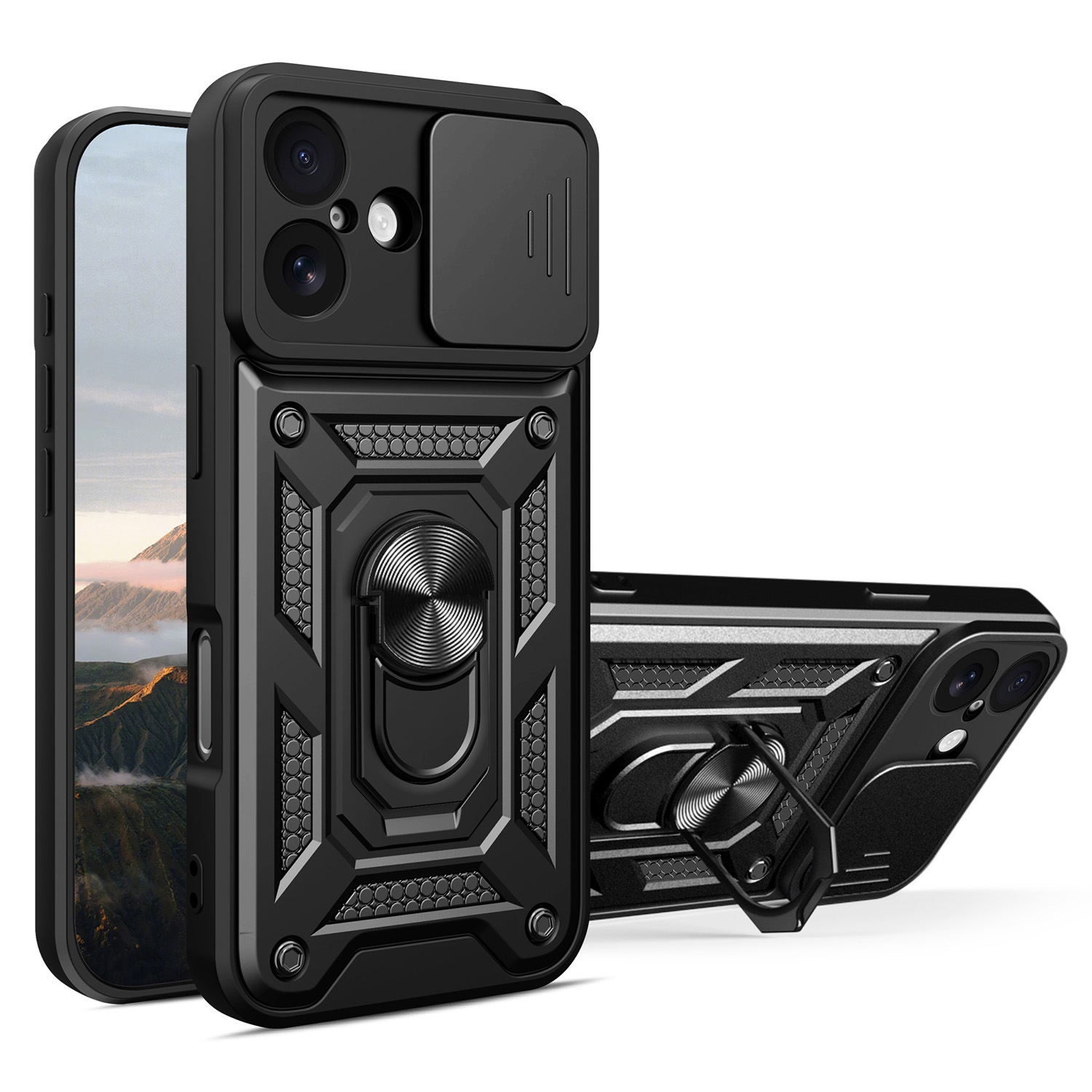 Defender Slide maciņš for iPhone 17 6,3" melns