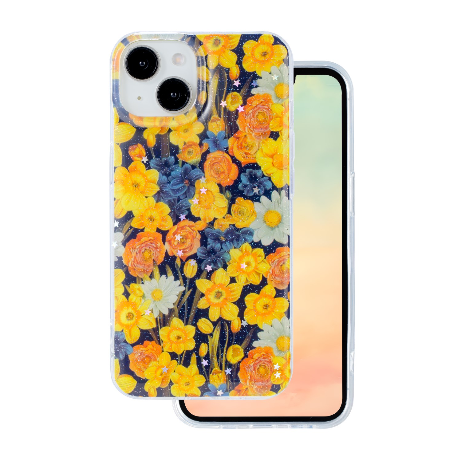 Glow Glam viedtālruņa apvalks iPhone 12 6,1" oranžs