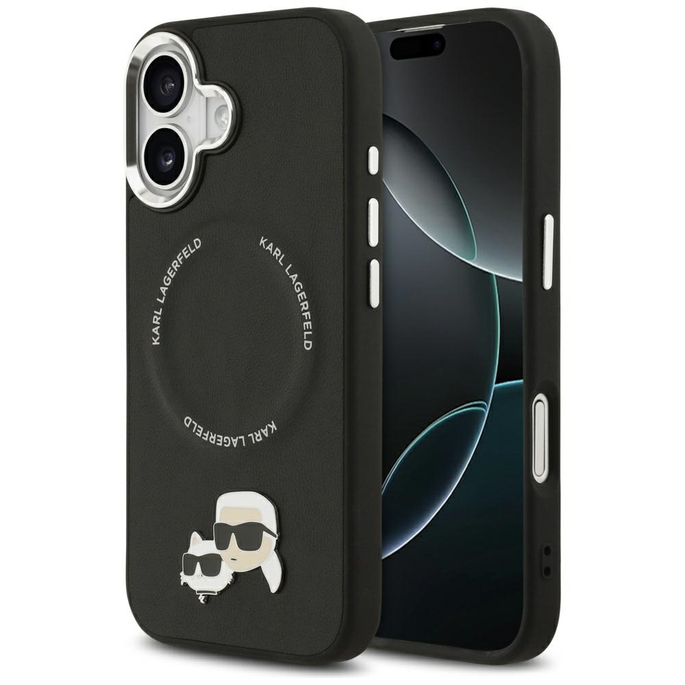 Karl Lagerfeld Karl & Choupette Piespraudes Magnētiskais viedtālruņa apvalks iPhone 17 - melna