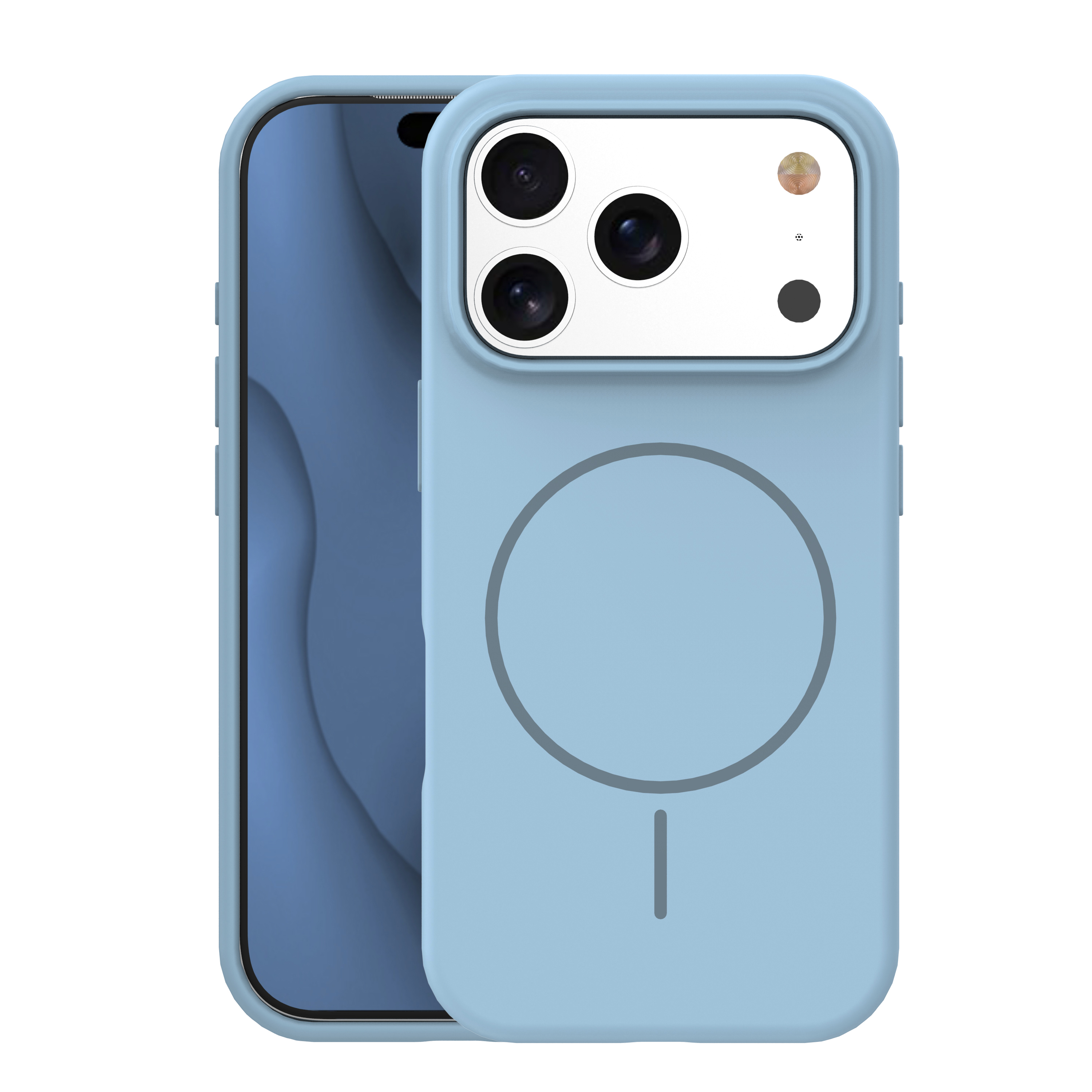 Силиконовый чехол Thin Mag для iPhone 17 Pro Max 6,9" голубой