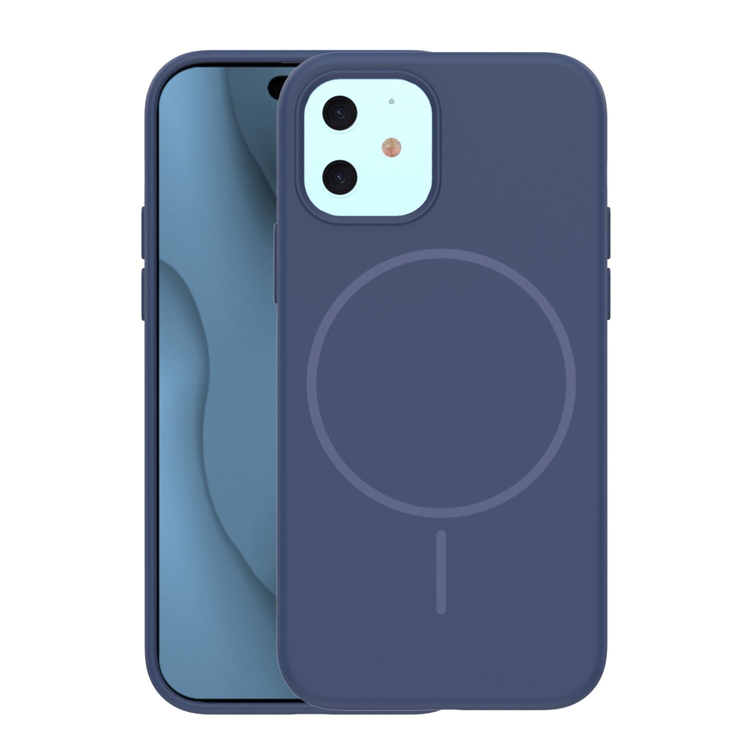 Силиконовый чехол Thin Mag для iPhone 12 12 Pro 6,1" тёмно-синий