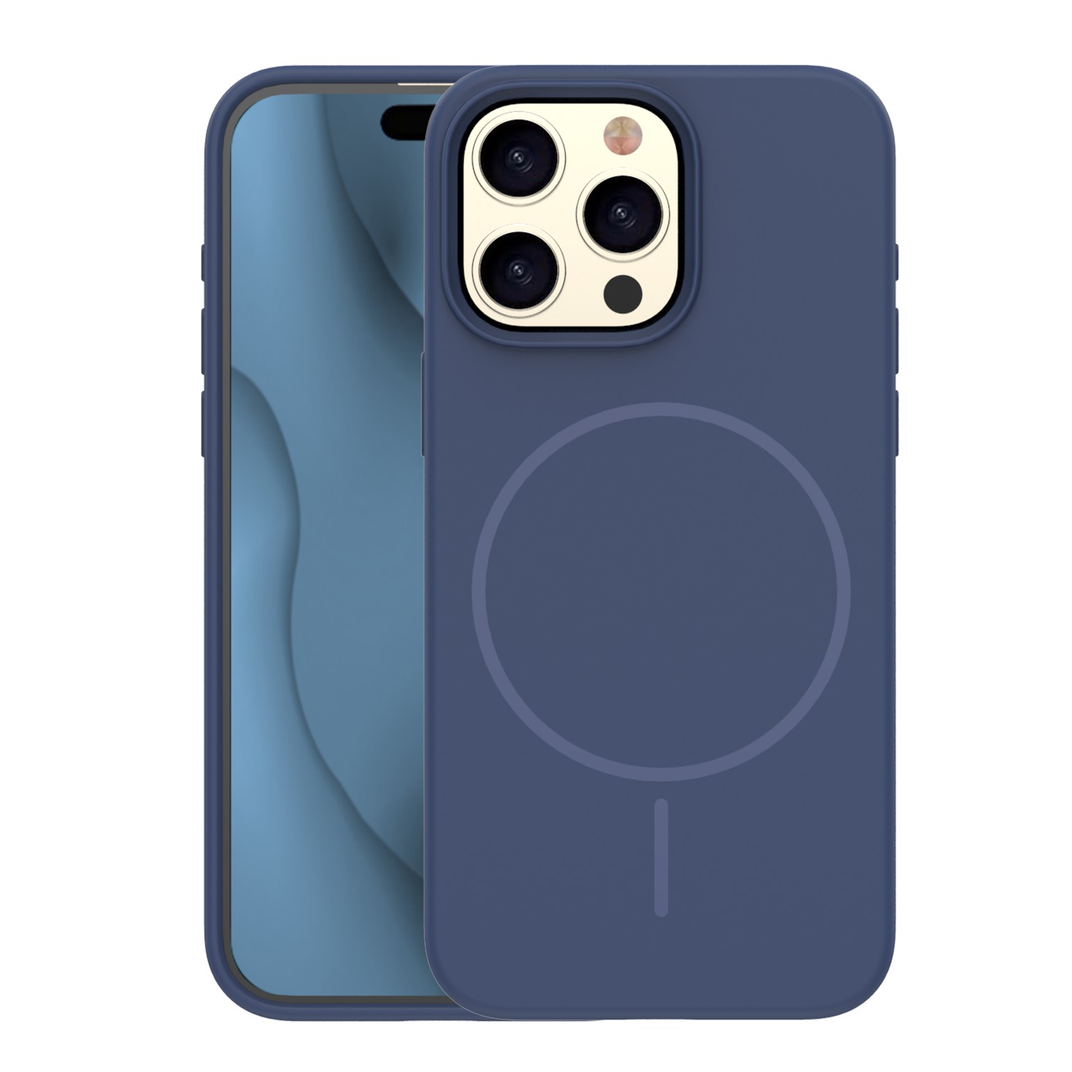 Silikona Thin Mag maciņš for iPhone 15 Pro 6,1" tumši zils