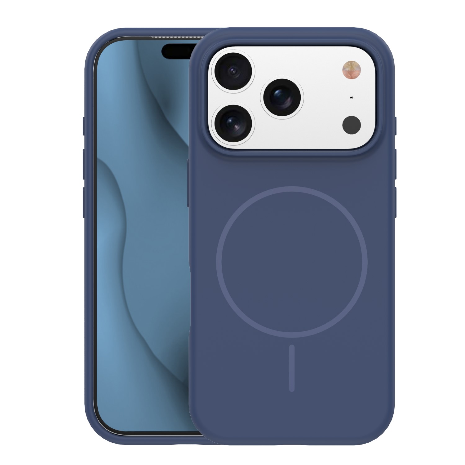 Silikona Thin Mag maciņš for iPhone 17 Pro 6,3" tumši zils