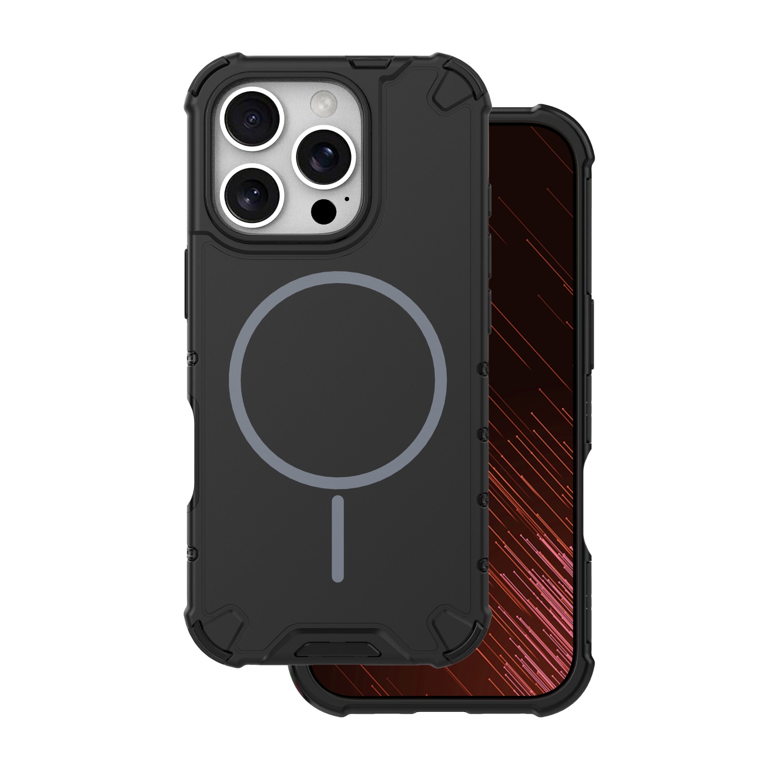 Defender 2in1 Mag maciņš for iPhone 15 Pro 6,1" melns