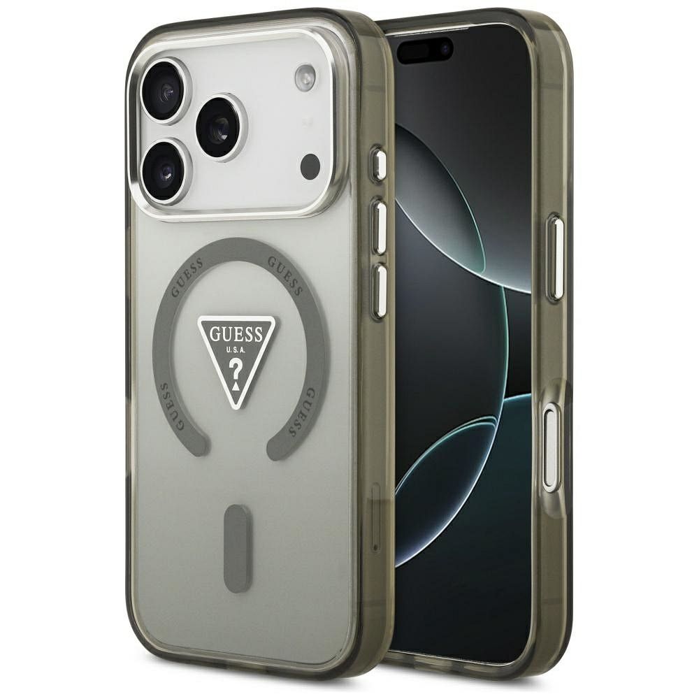 GUESS viedtālruņa apvalks IPHONE 17 Pro ar MagSafe saderīgs (IML gradienta ar trijstūra logotipu) - khaki